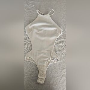 White Bodysuit- Zipper Back Size 8 Womens By Nicole X Misguided